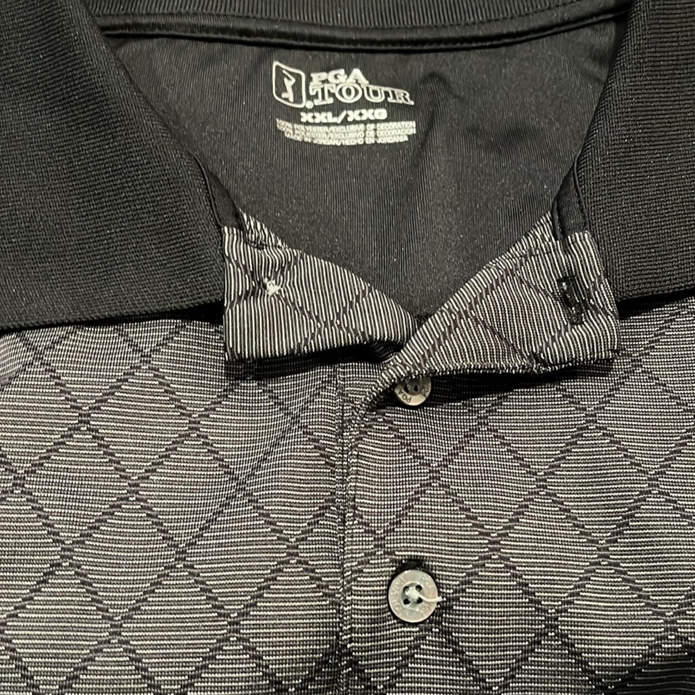 Men’s PGA Tour dark gray & black short sleeve. Like new. XXL 100% Polyester - Picture 10 of 10